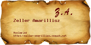 Zeller Amarillisz névjegykártya